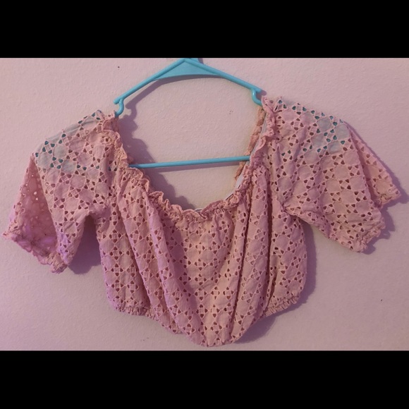 Tops - Lace off the shoulder crop top!
